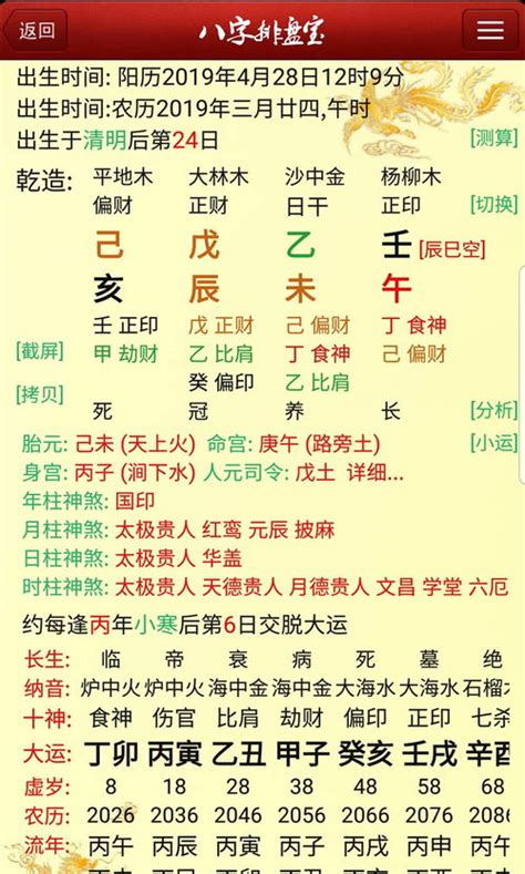 元亨利贞八字排盘|八字排盘在线工具